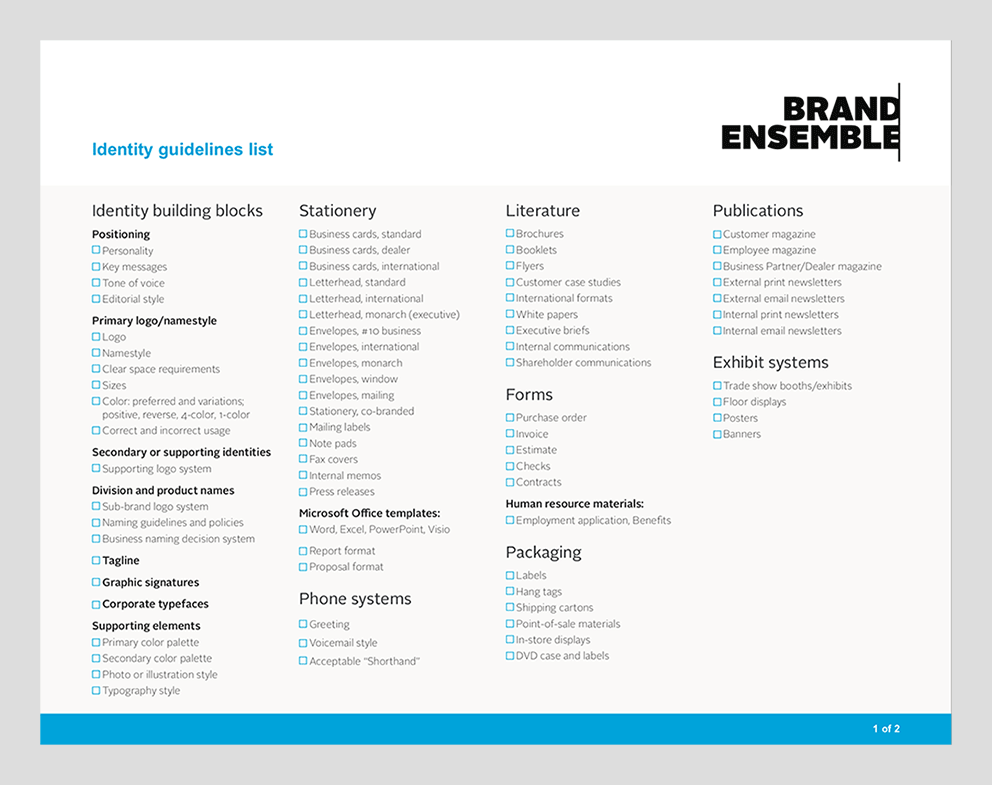 Identity Guidelines Checklist